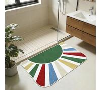 Bath Mat for Bathroom 51 x 76 CM, Small Bath Mat Non Slip for Entry Kitchen Bedroom, Machine Washable Bathroom Rug for Outside Shower, Low Pile Rainbow Sun Modern Throw Rug for Carpet, Leaf Green