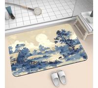 Bath Mat for Bathroom Shower Mat 160x230cm Quick Dry Non Slip Floor Mats Super Absorbent Bath Rug, Thin Rubber Bathmat Kitchen Washable Bathroom Carpet Accessories Decor Rugs Landscape 2-1210