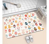 Bath Mat for Bathroom Shower Mat 40x60cm Quick Dry Non Slip Floor Mats Super Absorbent Bath Rug, Thin Rubber Bathmat Kitchen Washable Bathroom Carpet Accessories Decor Rugs Easter 2-962
