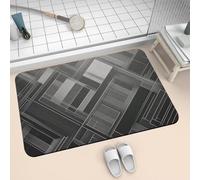 Bath Mat for Bathroom Shower Mat 40x60cm Quick Dry Non Slip Floor Mats Super Absorbent Bath Rug, Thin Rubber Bathmat Kitchen Washable Bathroom Carpet Accessories Decor Rugs Black 2-968