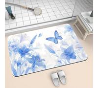 Bath Mat for Bathroom Shower Mat 60x90cm Quick Dry Non Slip Floor Mats Super Absorbent Bath Rug, Thin Rubber Bathmat Kitchen Washable Bathroom Carpet Accessories Decor Rugs Lily 2-1020