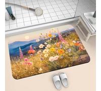 Bath Mat for Bathroom Shower Mat 60x90cm Quick Dry Non Slip Floor Mats Super Absorbent Bath Rug, Thin Rubber Bathmat Kitchen Washable Bathroom Carpet Accessories Decor Rugs Landscape 2-990