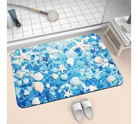 Bath Mat for Bathroom Shower Mat 60x90cm Quick Dry Non Slip Floor Mats Super Absorbent Bath Rug, Thin Rubber Bathmat Kitchen Washable Bathroom Carpet Accessories Decor Rugs White 2-462