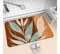 Bath Mat for Bathroom Shower Mat 60x90cm Quick Dry Non Slip Floor Mats Super Absorbent Bath Rug, Thin Rubber Bathmat Kitchen Washable Bathroom Carpet Accessories Decor Rugs Brown 2-898