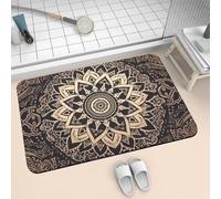 Bath Mat for Bathroom Shower Mat 60x90cm Quick Dry Non Slip Floor Mats Super Absorbent Bath Rug, Thin Rubber Bathmat Kitchen Washable Bathroom Carpet Accessories Decor Rugs Black 2-966