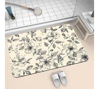 Bath Mat for Bathroom Shower Mat 60x90cm Quick Dry Non Slip Floor Mats Super Absorbent Bath Rug, Thin Rubber Bathmat Kitchen Washable Bathroom Carpet Accessories Decor Rugs Flowers 2-994