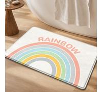 Bath Mat Grey Blue Rainbow Bathroom Mat Rug Soft Microfiber Non Slip Bath Mats for Bathroom Floor Water Absorbent Bathmat Machine Washable Bath Matt Carpet 50x80cm
