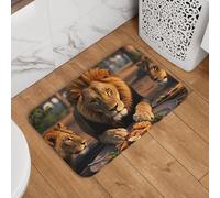 Bath Mat Lion 3D Lion African Safari Animals 40X60Cm Doormat Print Decorative Bath Rug For Laundry Kitchen Indoor