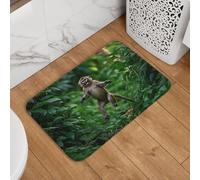 Bath Mat Little Monkey Playing Happily In The Jungles 40X60Cm Floor Mat Non Slip Water Absorbent Entrance Rug For Laundry Pets Shower