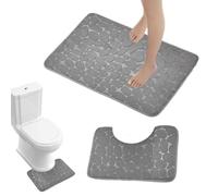 Bath Mat - Machine-Washable Rug | Soft Thick Absorbent Bathroom Carpet Floor Mat | Bathroom 2 Piece Coral Fleece Bath Set for Bathroom Kitchen Home Toilet Offices