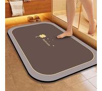 Bath Mat Mats Non Slip Bathroom Mat 50x80cm, Super Absorbent Floor Mat, Quick Dry Bath Stone Mat, Washable Bathroom Rugs Rug Carpet for Bedroom, Toilet Shower Mat, Tub, Sink, Kitchen, Door, Brown