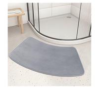 Bath Mat Non Slip 1pc Curved Bath Mat Bathroom Floor Mat Solid Soft Carpet Shower Rug Quick Dry Absorbent Foot Mat Toilet Curved(Grey,30x70cm)