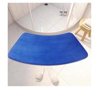 Bath Mat Non Slip 1pc Curved Bath Mat Bathroom Floor Mat Solid Soft Carpet Shower Rug Quick Dry Absorbent Foot Mat Toilet Curved(Blue,30x70cm)