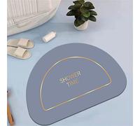 Bath Mat Non Slip 30x40cm, Bath Mats, Super Absorbent Floor Mat, Quick Dry Bath Mat, Bath Mats Non Slip Washable, Easy to Clean Bathroom Mat, Cozy Soft Anti Mould Bathroom Rug Mats Half Circle Grey
