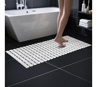 Bath Mat Non Slip Anti Mould 68x40cm for Elderly - Non Slip Shower Mat for Inside Showe DIY Cut, with Suction Cups Rubber Shower Mat