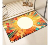Bath Mat Non Slip Quick Dry Absorbent Bathroom Mat, Shower Carpet Rubber Backing Bathmat, Diatomite Thin Bath Mats for Bathroom Floor, Bedroom, Kitchen, Tub, Doormat Moon Rug Room Decor 70x140cm 7-931