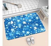 Bath Mat Non Slip Quick Dry Absorbent Shower Bathroom Mat, Large Washable Rug, Soft Thin Room Decor Rubber Bath Rugs for Floor, Kitchen, Toilet, Living Room, Easy to Clean Carpet Star 80x120cm 6-481