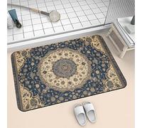 Bath Mat Non Slip Quick Dry Absorbent Shower Bathroom Mat, Large Washable Rug, Thin Room Decor Rubber Bath Rugs for Floor, Kitchen, Toilet, Living Room, Easy to Clean Carpet Mandala 80x120cm 6-328