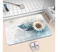 Bath Mat Non Slip Quick Dry Absorbent Shower Bathroom Mat, Large Washable Rug, Thin Room Decor Rubber Bath Rugs for Floor, Kitchen, Toilet, Living Room, Easy to Clean Carpet Watercolor 70x120cm 6-442