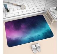 Bath Mat Non Slip Quick Dry Absorbent Shower Bathroom Mat, Large Washable Rug, Thin Room Decor Rubber Bath Rugs for Floor, Kitchen, Toilet, Living Room, Easy to Clean Carpet Rainbow 70x140cm 6-562