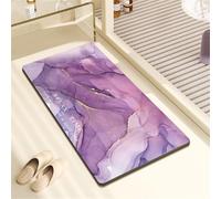 Bath Mat Purple Super Absorbent Bath Mats for Bathroom Rug, Quick Dry Non-Slip Shower Floor Mat, Washable Rugs with Rubber Backed, Carpet for Living Room, Bedroom, Kitchen, Toilet, Door 45x70cm 3-719