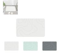 Bath Mat, Quick Dry Absorbent Diatomaceous Earth Bath Mats for Bathroom Floor, Multipupose Stone Drying for Kitchen, Non-Slip Entryway Rugs Indoor Washable Door Mat for Front Door (White_40x60cm)