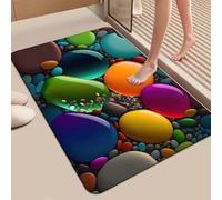 Bath Mat Red 80x120cm Bathroom Bath Mats Non Slip Shower Mat Super Absorbent Water Bathroom Rug, Soft, Quick Dry, Washable Door Carpet Floor Rugs for Home, Kitchen, Toilet, Bedroom, Doormat 6-1238