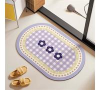 Bath Mat Round Super Absorbent Bath Mats for Bathroom Rug, Quick Dry Non-Slip Shower Floor Mat, Washable Rugs with Rubber Backed, Carpet for Living Room, Bedroom, Kitchen, Toilet, Door 45x70cm 3-725