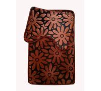 Bath Mat Set 2 Piece Non Slip Rubber Pedestal and Bath Mat Set Toilet Floral Bathroom Rug New (Black/Chocolate)