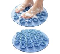 Bath Mat Set - 2 Piece Silicone Back Massager, Shower Foot Cleaning Pad, Wall Mounted Body Scrubber | Soft Bristle Deep Clean Bath Accessory for Home Bathroom Use