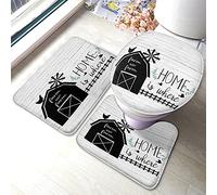 Bath Mat Set 3 Pieces Home Is Where Farm Sweet Farm Sets Bath Rugs Breathable Toilet Rugs Set Soft Door Mat For Room Shower Floor