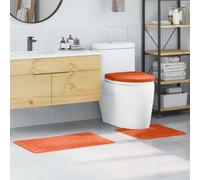 Bath Mat Set 3pc Orange PP 50x80cm+50x50cm+50x40cm Anti-Slip Latex Soft-TouchXL
