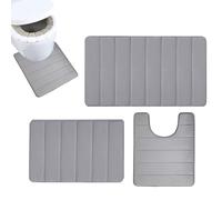 Bath Mat Set - Luxury Plush Bathroom Rugs, Strong Non-Slip Design, Quick Drying Material, Lightweight Portable Shape, Smooth, Comfortable , Functional Floor Accessories for Suitable