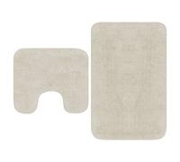 Bath Mat Set of 2 100% Cotton White with Non-Slip Backing, Absorbent Bath Mat and Pedestal Mat, Washable, Quick Drying, for Bathroom, Shower, Sauna, Guest Room