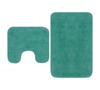 Bath Mat Set Turquoise 100% Cotton 63x93cm + Pedestal 44x52cm Non-Slip Absorbent