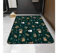 Bath Mat Snowman Snowflake Shower Mat Non Slip, Dirt Resistant, No Staining Or Discolouring, Easy Wash Machine Bsorbent Carpet For Home, Soft And Comfortable - Ideal For The Bathroom