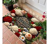 Bath Mat Spring 50x80cm Bathroom Bath Mats Non Slip Shower Mat Super Absorbent Water Bathroom Rug, Soft, Quick Dry, Washable Door Carpet Floor Rugs for Home, Kitchen, Toilet, Bedroom, Doormat 6-1320