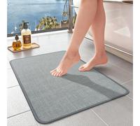 Bath Mat,Super Absorbent Non Slip Ultra Thin Bath Mat, Quick Dry Rubber Backing Bath Mats,Braided Absorbent Bathroom Mat,Low-pile Shower mat fit Under Door Bathroom Bathtub (Light Blue, 60x150cm)