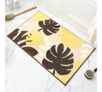 Bath Mat Tropical Yellow Brown Bathroom Mat Rug Soft Microfiber Non Slip Floor Mats Water Absorbent Bath mats for Bathroom Carpet Machine Washable Doormat Bathmats 40x60cm