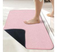 Bath Mat,Ultra Thin Bathroom Rugs,Rubber Bath Mats for Bathroom,No Slip Bath Rugs,Quick Dry,Machine Washable,Low Pile,Absorbent,Shower Outside,Sink,Home Decor Accessories.Pink,2'x3'(24x36inch)