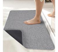 Bath Mat,Ultra Thin Bath Rugs,Rubber Bath Mats for Bathroom,Quick Dry,Non-Slip,Machine Washable,Fit Under Door,Super Absorbent Bathroom Rugs for Bathroom Floor,Shower,Sink.(Grey,17''x27'')