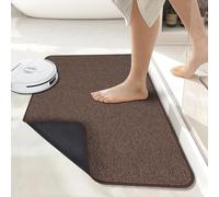 Bath Mat,Ultra Thin Bathroom Runner Rugs,Large Bath Mats for Bathroom,Quick Dry,Non-Slip,Machine Washable,Low Pile,Bath Rug,Shower Outside,Sink,Home Decor Accessories.Brown,1'5"x2'11"（17x35inch）