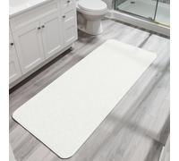 Bath Mat,Ultra Thin Bathroom Runner Rugs,Large Bath Mats for Bathroom,Quick Dry,Non-Slip,Machine Washable,Low Pile,Bath Rug,Shower Outside,Sink,Home Decor Accessories.White,1'9"x3'11"（21x47inch）