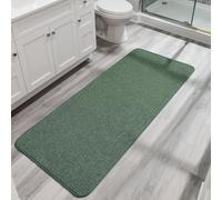 Bath Mat,Ultra Thin Bathroom Runner Rugs,Large Bath Mats for Bathroom,Quick Dry,Non-Slip,Machine Washable,Low Pile,Bath Rug,Shower Outside,Sink,Home Decor Accessories.Green,1'5"x4'11"（17x59inch）