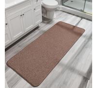 Bath Mat,Ultra Thin Bathroom Runner Rugs,Large Bath Mats for Bathroom,Quick Dry,Non-Slip,Machine Washable,Low Pile,Bath Rug,Shower Outside,Sink,Home Decor Accessories.Brown,2'x5'（24x60inch）