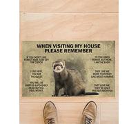 Bath Mat When Visiting My House Funny Ferret Welcome Mat Funny Utility Kitchen Mats For Doorstep Living Room Office 40X60Cm