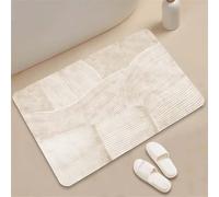 Bath Mat White 50x80cm Bathroom Bath Mats Non Slip Shower Mat Super Absorbent Water Bathroom Rug, Soft, Quick Dry, Washable Door Carpet Floor Rugs for Home, Kitchen, Toilet, Bedroom, Doormat 6-1316
