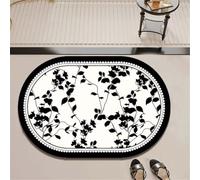 Bath Mat White Super Absorbent Bath Mats for Bathroom Rug, Quick Dry Non-Slip Shower Floor Mat, Washable Rugs with Rubber Backed, Carpet for Living Room, Bedroom, Kitchen, Toilet, Door 45x70cm 3-723