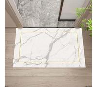 Bath Mat White Super Absorbent Bath Mats for Bathroom Rug, Quick Dry Non-Slip Shower Floor Mat, Washable Rugs with Rubber Backed, Carpet for Living Room, Bedroom, Kitchen, Toilet, Door 45x70cm 3-727