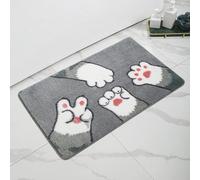 Bath Mats For Bathroom Gray Non Slip with Ultra Soft Microfibers Shower Rug with Strong Water Absorbent,Fluffy Machine Washable Absorbent Bath Mat
